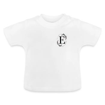 Buchstabe E - Baby Bio-T-Shirt mit Rundhals - Weiß - Vorne