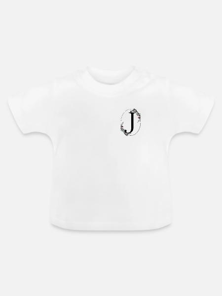 Buchstabe J - Baby Bio-T-Shirt mit Rundhals - Weiß