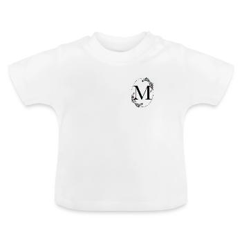 Lettre M - T-shirt bio col rond Bébé - blanc - Devant