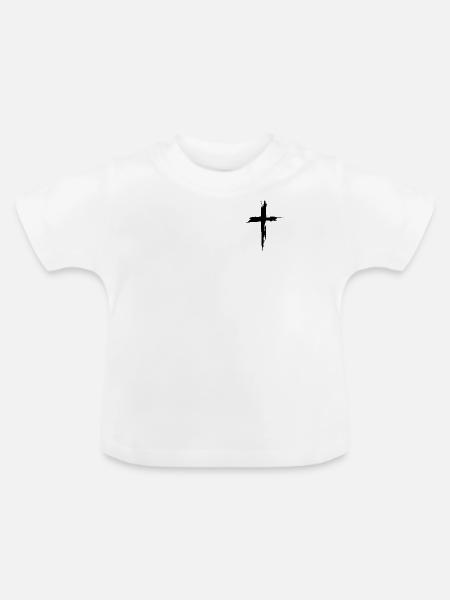 Christen Kreuz - Baby Bio-T-Shirt mit Rundhals - Weiß