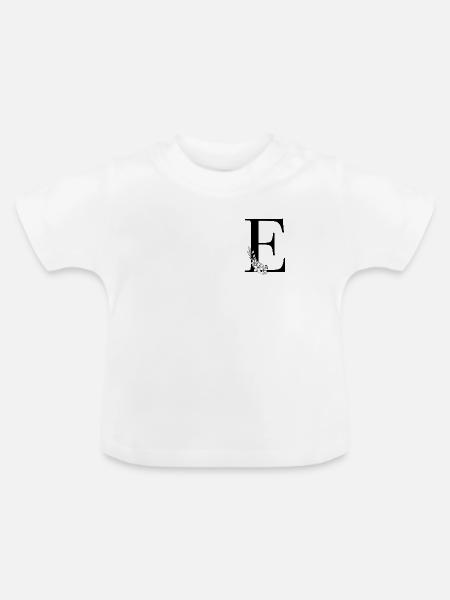 Buchstabe E - Baby Bio-T-Shirt mit Rundhals - Weiß
