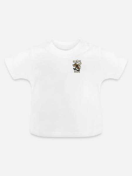 Wespenfahrt – Bee Proud - Baby Bio-T-Shirt mit Rundhals - Weiß
