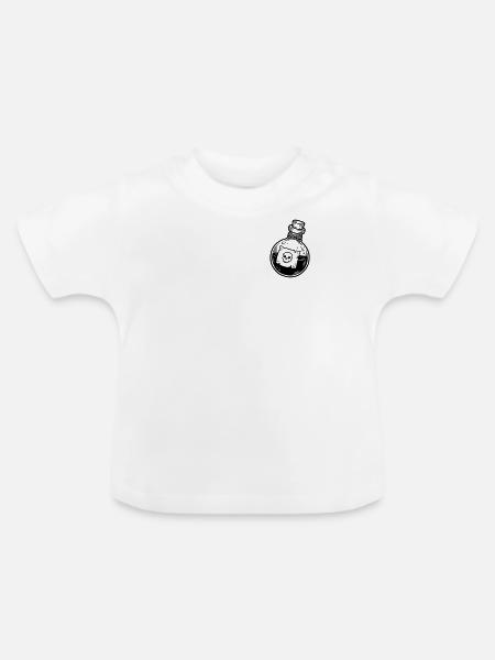 Giftflasche mit Totenkopf - Baby Bio-T-Shirt mit Rundhals - Weiß