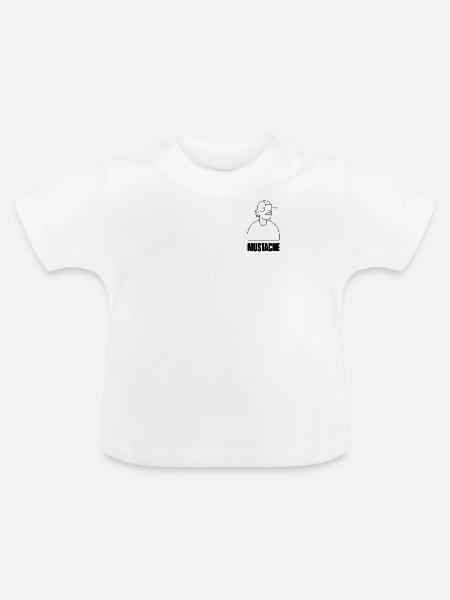 MUSTACHE_Transparent - Baby Bio-T-Shirt mit Rundhals - Weiß