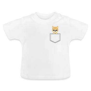 Animal de poche Shiba Inu - T-shirt bio col rond Bébé - blanc - Devant
