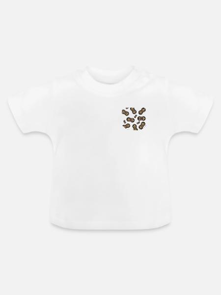 Brusttasche Erdnuss Geschenk Idee - Baby Bio-T-Shirt mit Rundhals - Weiß