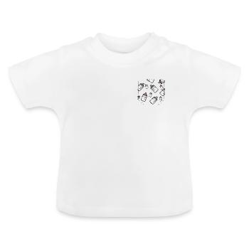 Breast pocket baby bottle gift idea - Baby Organic T-Shirt with Round Neck - white - Front