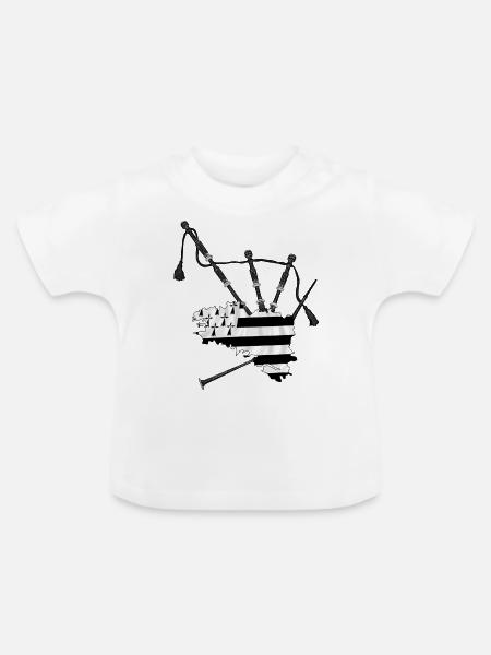 Dudelsack - cornemeuse - Baby Bio-T-Shirt mit Rundhals - Weiß