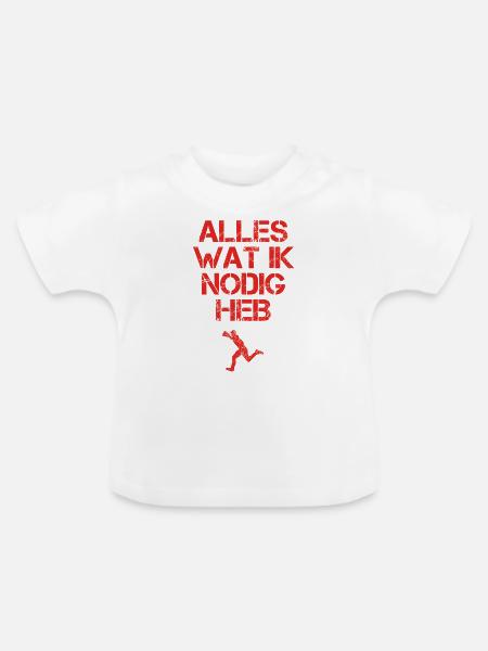 presentje wat ik nodig baseball - Baby Bio-T-Shirt mit Rundhals - Weiß