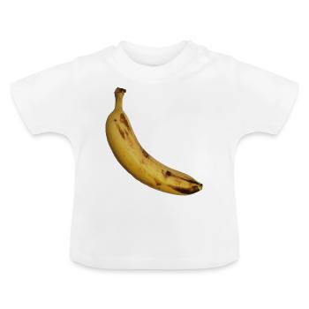 banana - Maglietta ecologica con scollo rotondo per neonato - bianco - Fronte