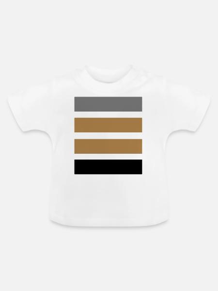 Stripes yellow - Baby Bio-T-Shirt mit Rundhals - Weiß