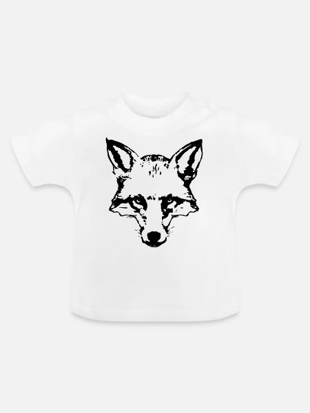 fox_head - Baby Bio-T-Shirt mit Rundhals - Weiß