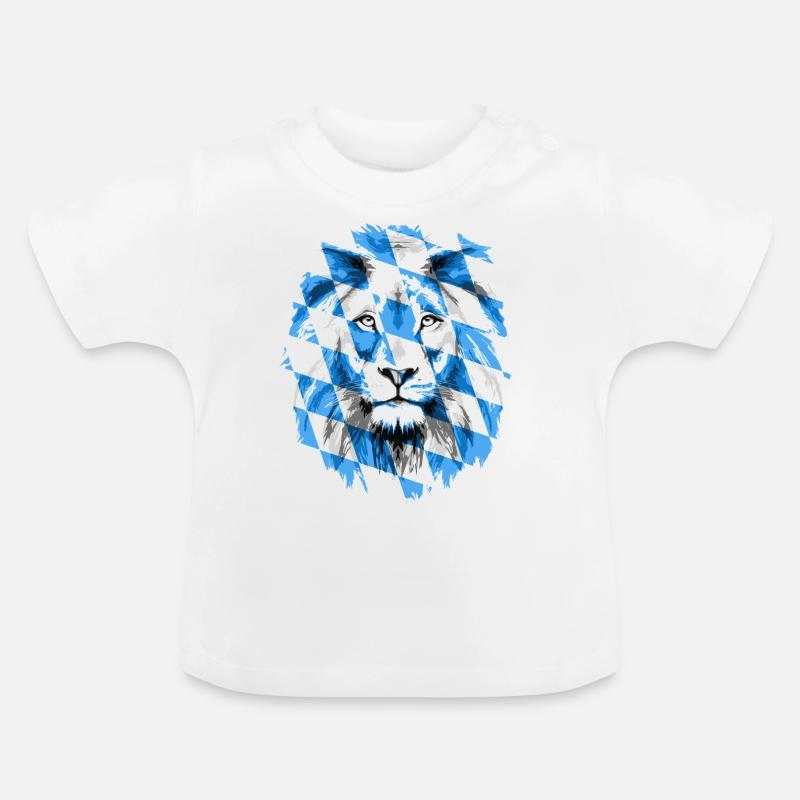 Lion de Bavière - T-shirt bio col rond Bébé - blanc