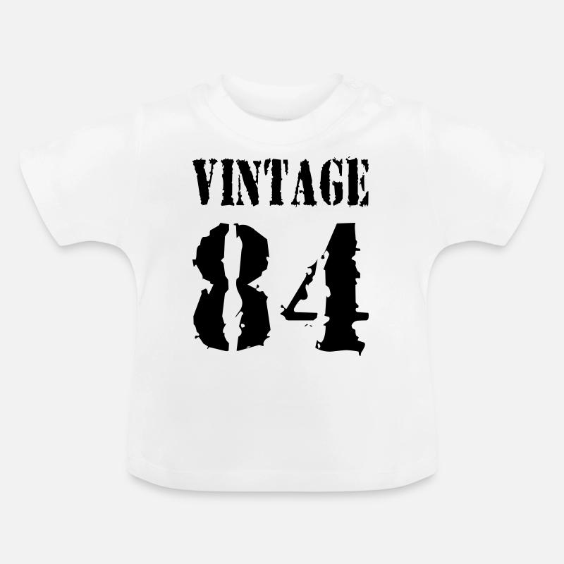 Vintage 1984 - Millésime 84 - Party Vector - T-shirt bio col rond Bébé - blanc