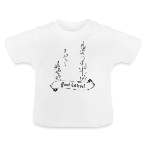 Just believe (Unsichtbarer Fisch) - Schwarz - Baby Bio-T-Shirt mit Rundhals