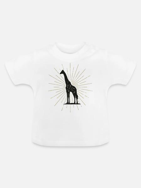 Ziemlich beleuchtete Giraffe - Baby Bio-T-Shirt mit Rundhals - Weiß