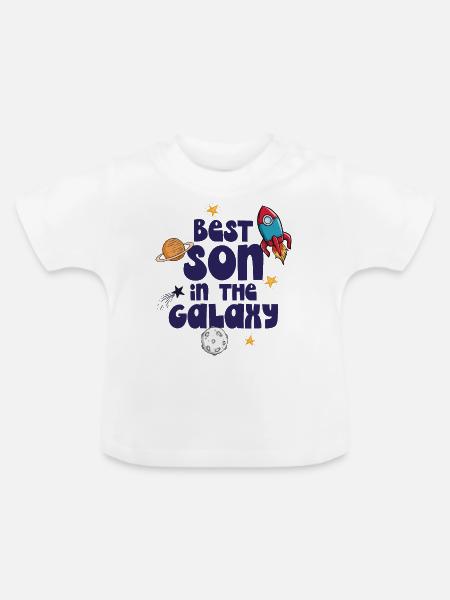 Bester Sohn der Galaxis - Baby Bio-T-Shirt mit Rundhals - Weiß