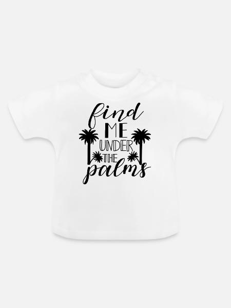 Tropical palm trees - Baby Bio-T-Shirt mit Rundhals - Weiß