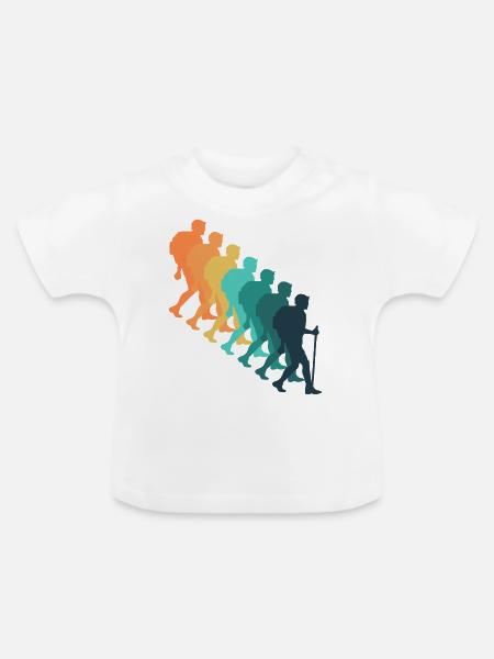 Retro-Wandern - Baby Bio-T-Shirt mit Rundhals - Weiß
