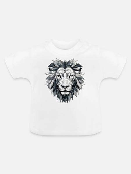 Löwe Geometrisch - Baby Bio-T-Shirt mit Rundhals - Weiß