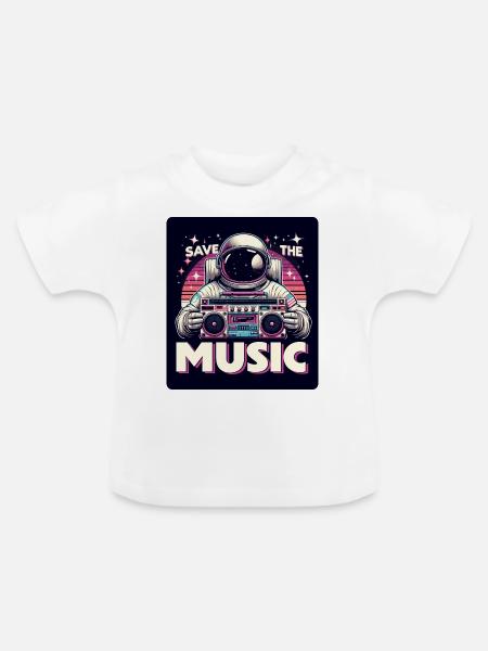 Save the Music - Baby Bio-T-Shirt mit Rundhals - Weiß