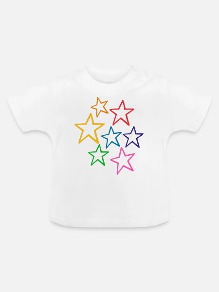 Stern - Baby Bio-T-Shirt mit Rundhals - Weiß