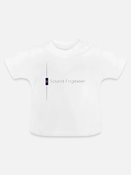 Tontechniker Fader Lila - Baby Bio-T-Shirt mit Rundhals - Weiß