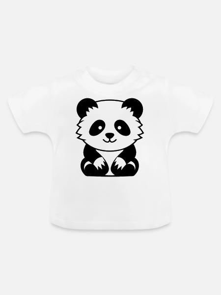 Kleiner Panda - Baby Bio-T-Shirt mit Rundhals - Weiß