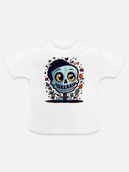 Skelett - Baby Bio-T-Shirt mit Rundhals - Weiß