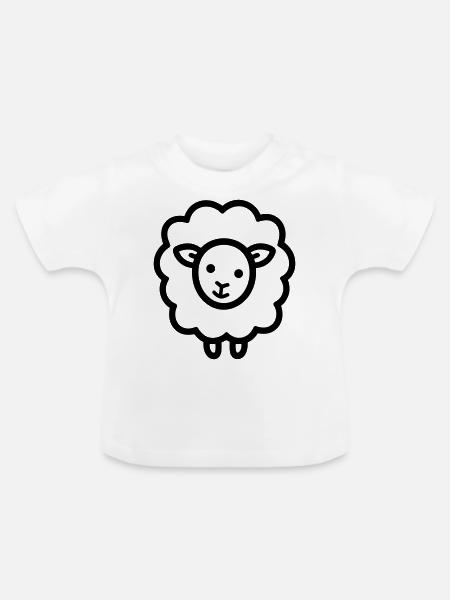 Schaf - Baby Bio-T-Shirt mit Rundhals - Weiß