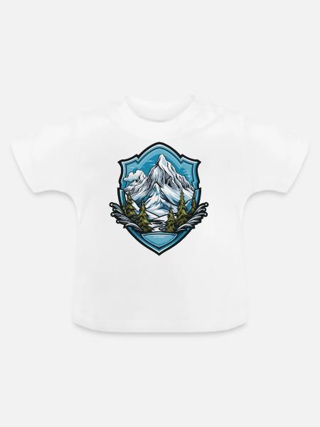 berge mountains - Baby Bio-T-Shirt mit Rundhals - Weiß