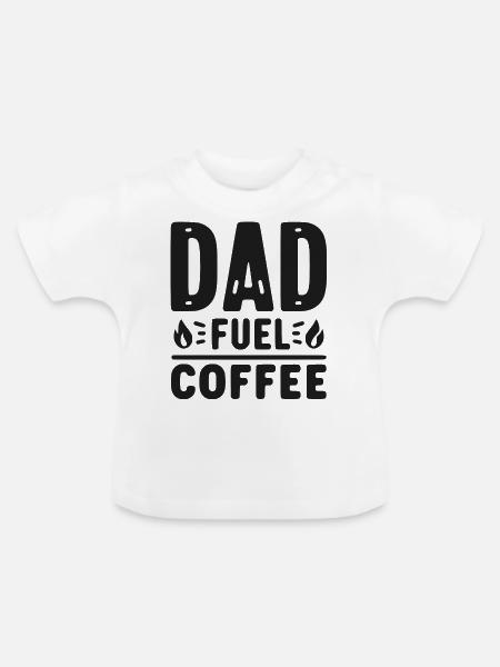 Papa Brennstoff Kaffee - Baby Bio-T-Shirt mit Rundhals - Weiß