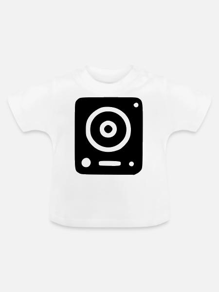 Musik-Lautsprecher - Baby Bio-T-Shirt mit Rundhals - Weiß