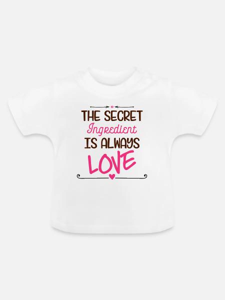 Geheime Zutat Liebe - Baby Bio-T-Shirt mit Rundhals - Weiß