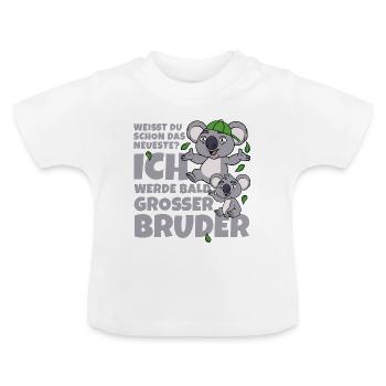 Bald Großer Bruder Koala Koalas Geschwister Junge - Baby Bio-T-Shirt mit Rundhals - Weiß - Vorne