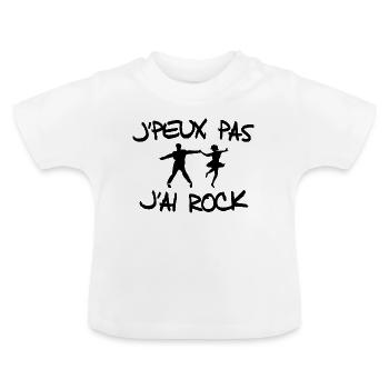 J'peux pas j'ai rock - T-shirt bio col rond Bébé - blanc - Devant