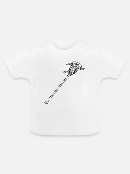 Lacrosse Schläger - Baby Bio-T-Shirt mit Rundhals - Weiß