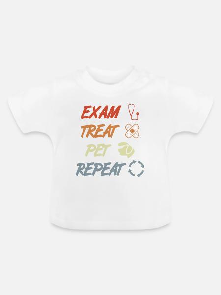 Exam Treat Pet Repeat - Baby Bio-T-Shirt mit Rundhals - Weiß