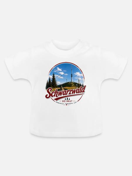 Schwarzwald Heimat Layout - Baby Bio-T-Shirt mit Rundhals - Weiß