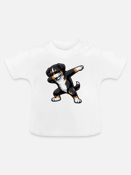 Dabbing Entlebucher Sennenhund - Baby Bio-T-Shirt mit Rundhals - Weiß
