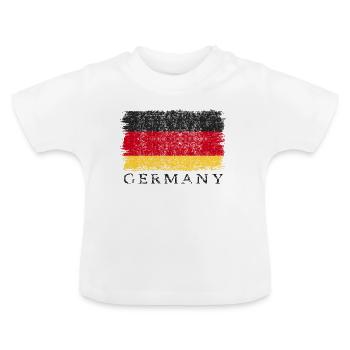 Deutschland Deutsche Flagge Deutschlandflagge - Baby Bio-T-Shirt mit Rundhals - Weiß - Vorne