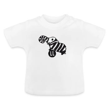 Strampler Lauscherfant - Baby Bio-T-Shirt mit Rundhals - Weiß - Vorne
