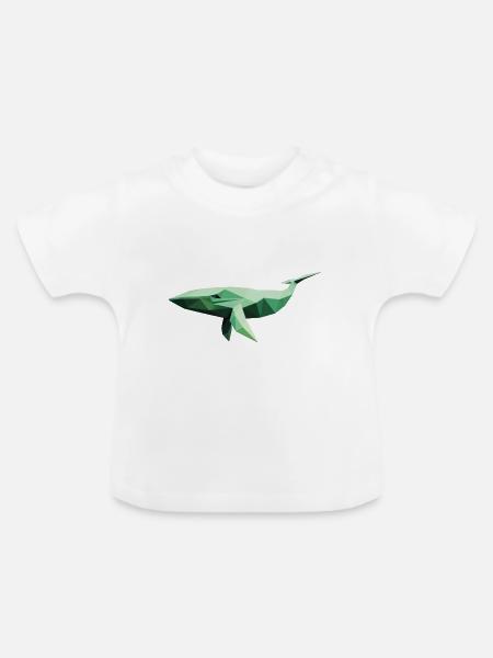 Origami Whale - Baby Bio-T-Shirt mit Rundhals - Weiß