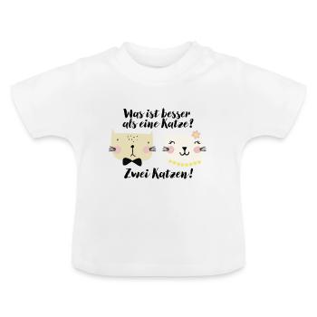 cat owner - Baby Organic T-Shirt with Round Neck - white - Front
