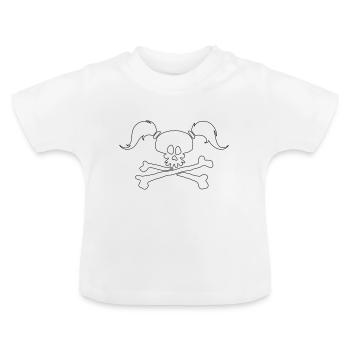 Pirate Girl - Baby Organic T-Shirt with Round Neck - white - Front