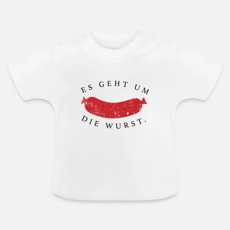 C’est à propos de la saucisse. - T-shirt bio col rond Bébé - blanc