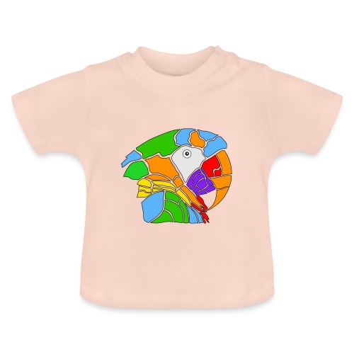 Pappagallo Arcobaleno - Maglietta ecologica con scollo rotondo per neonato
