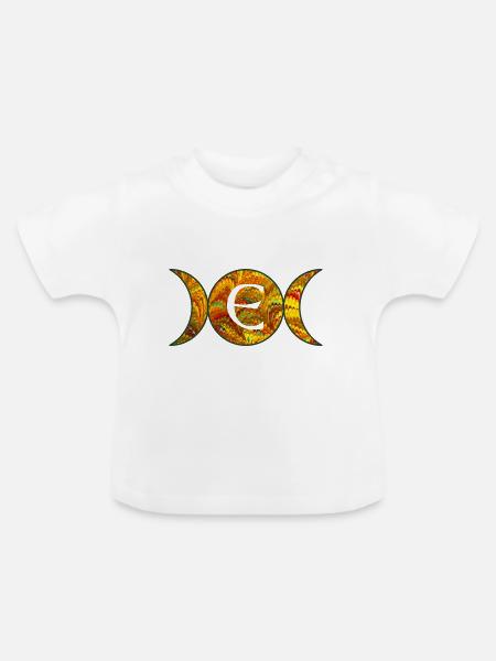 mondphasen e 38 e - Baby Bio-T-Shirt mit Rundhals - Weiß