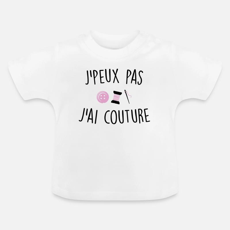 J'peux pas j'ai couture - T-shirt bio col rond Bébé - blanc