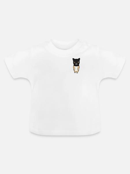 Kätzchen mit Kapuze - Baby Bio-T-Shirt mit Rundhals - Weiß